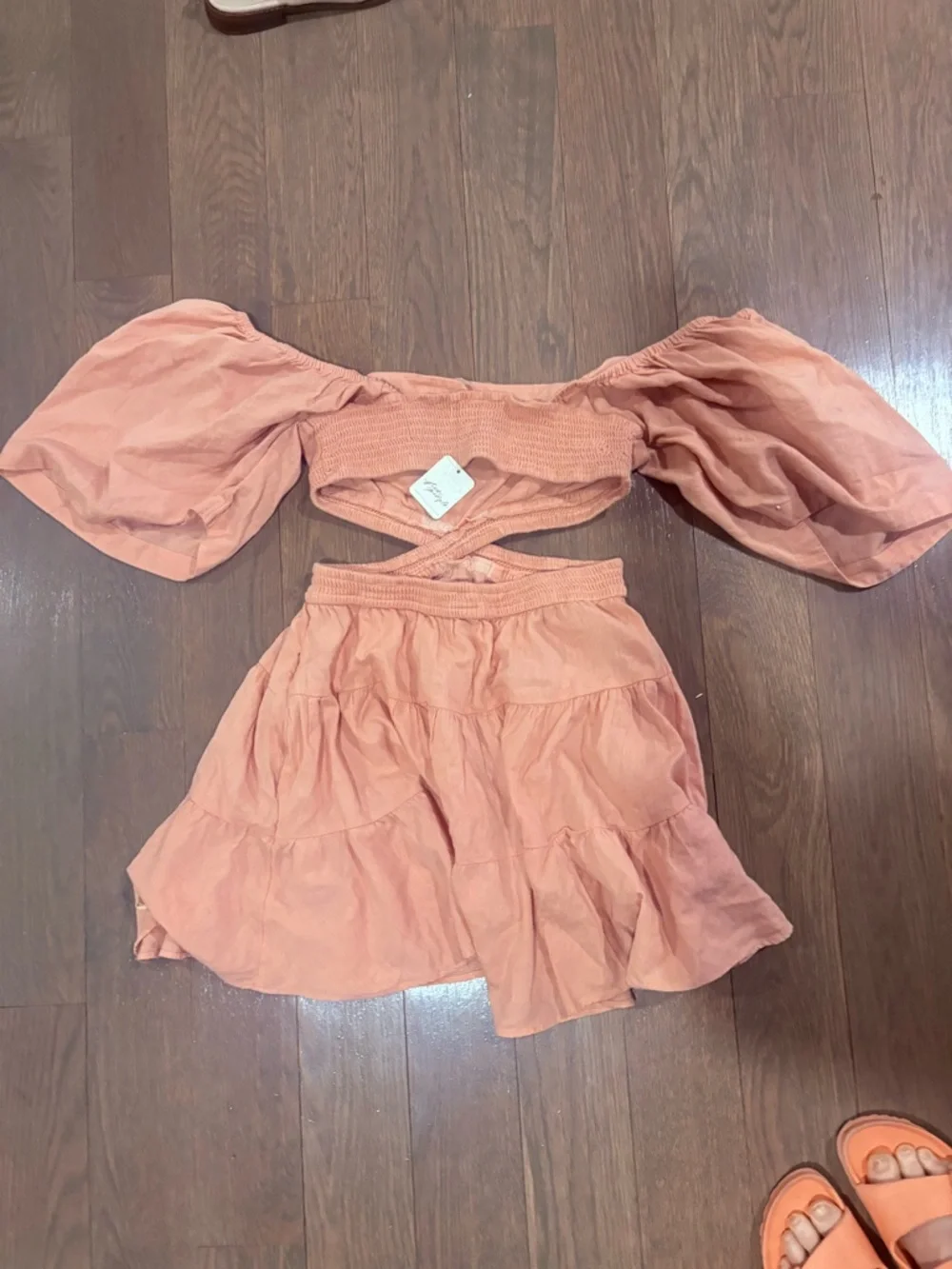 Free People Cross of Sunlight Mini Dress in Blush Pink. NWT! - Picture 5 of 8